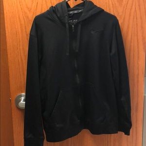 Black Nike hooded zip up jacket
